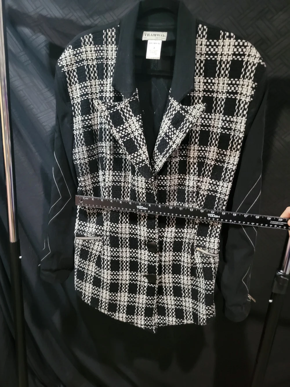 COUTURE  Paris France French Tramway Vintage Black And White Jacket Size 3